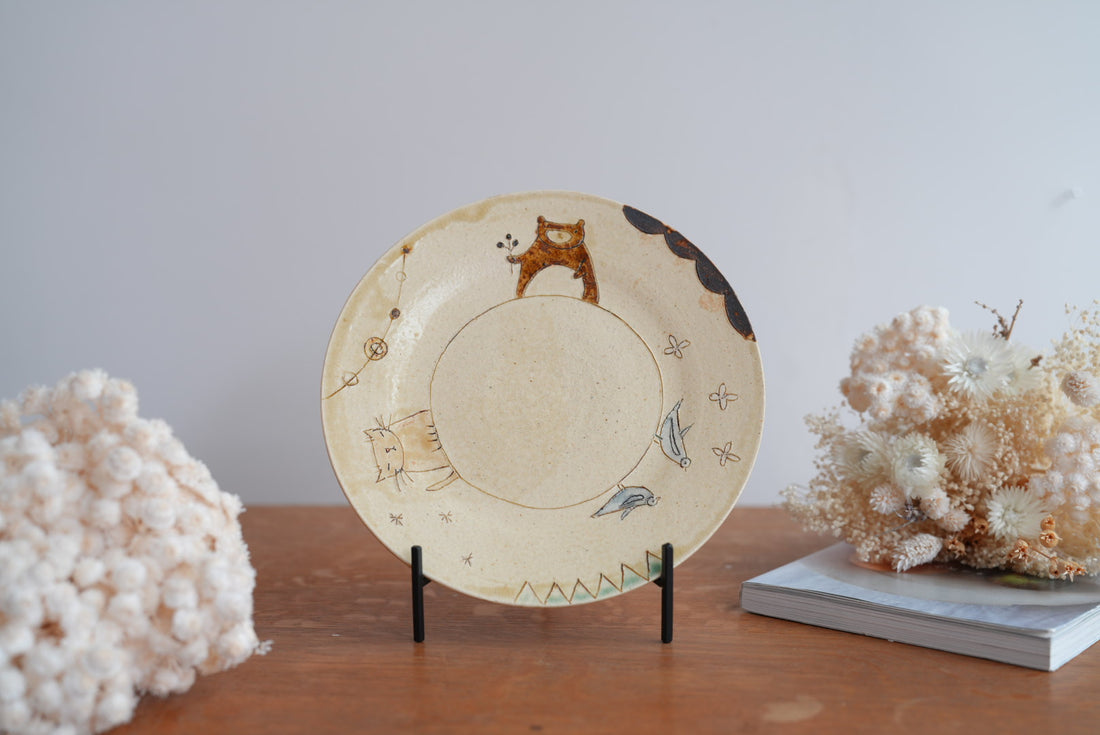 Shoko Hirano 平野照子 Cat Large Plate SR13 #2