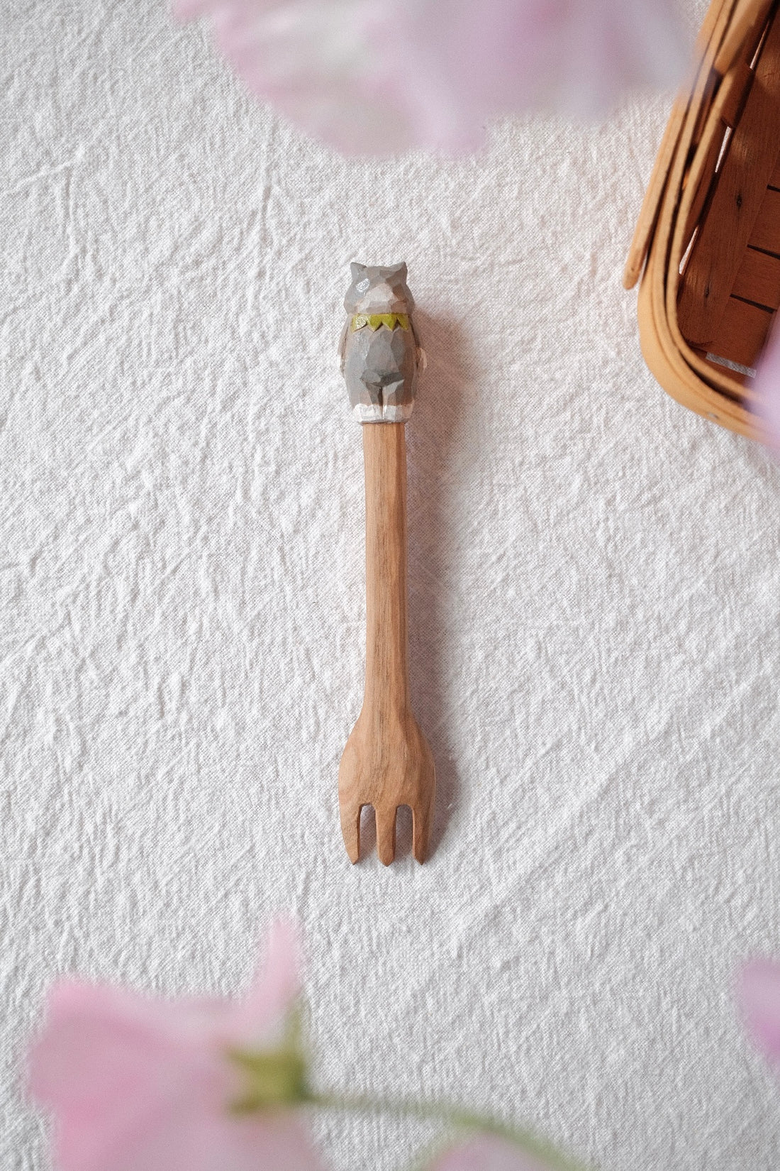 Ayataro Large Fork - Grey White Cat - aya14