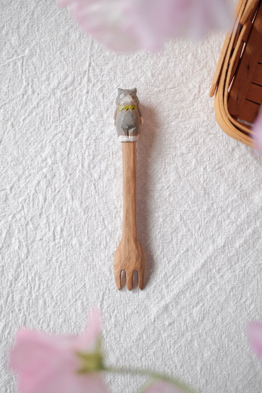 Ayataro Large Fork - Grey White Cat - aya14