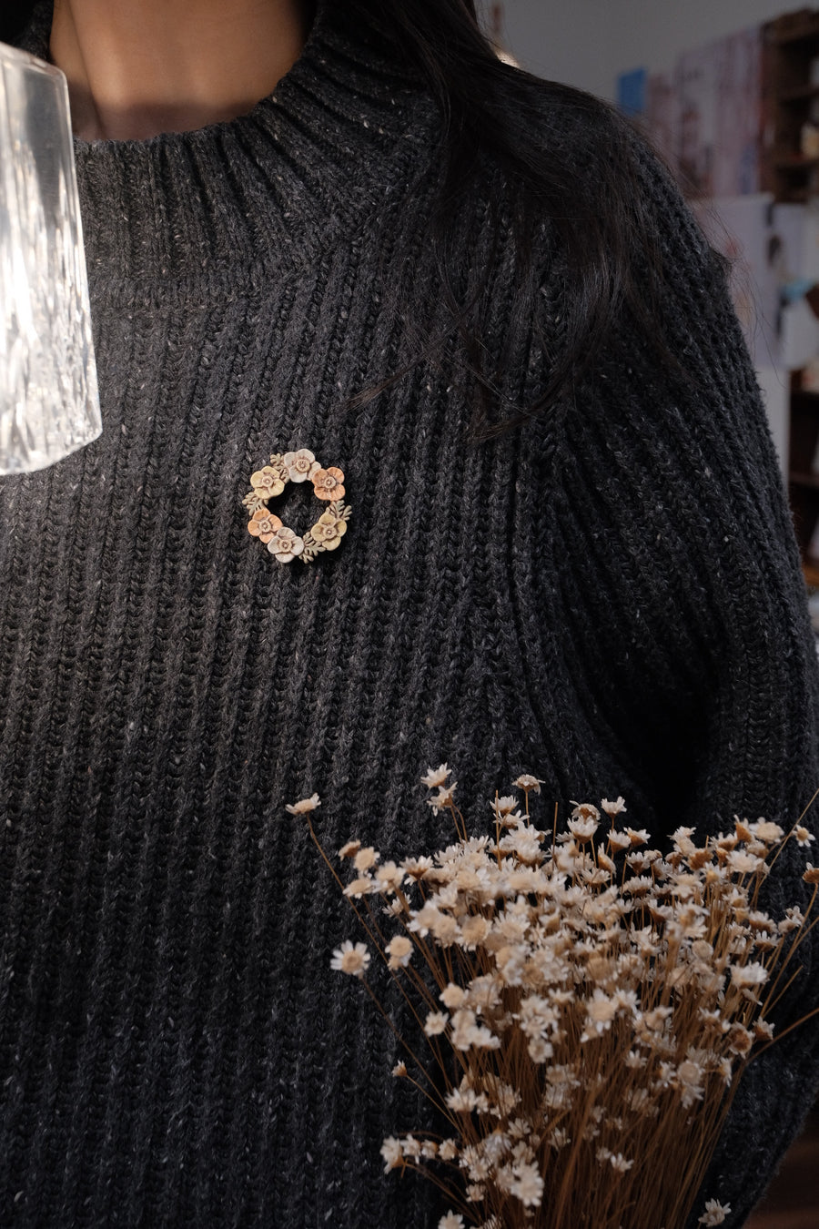 Michi Ito 伊藤三智- Brooch - Poppy Wreath M24