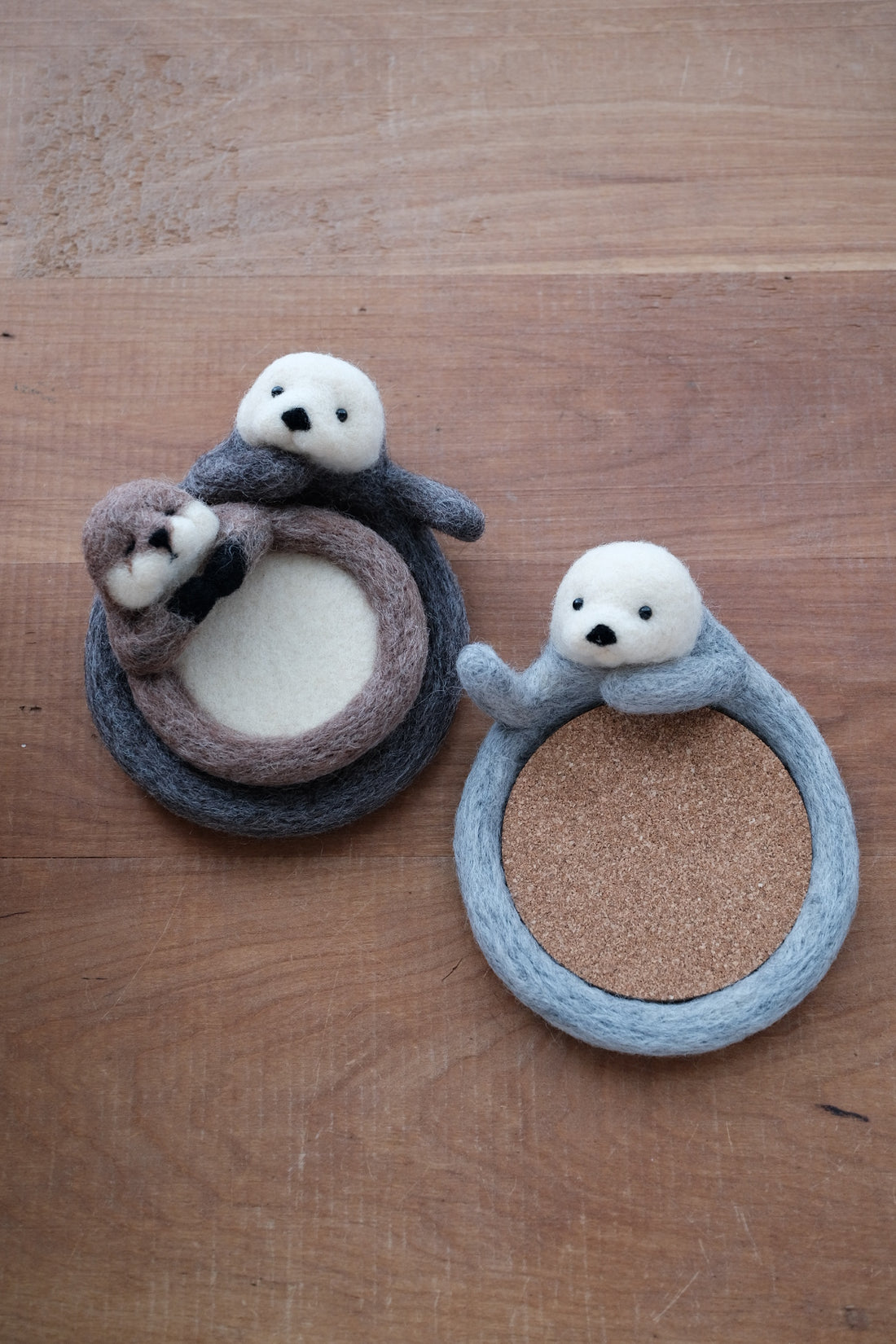Aya and Yoshiko Wool Felt Animal Coaster - Otter YS08
