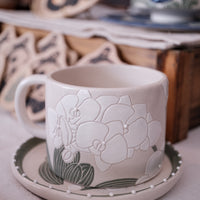 BAIYA Studio Moth Orchids Mug w Saucer