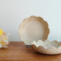 Chiho Yoshida 穗屋工房 Flower Edge Deep Plate - CY30