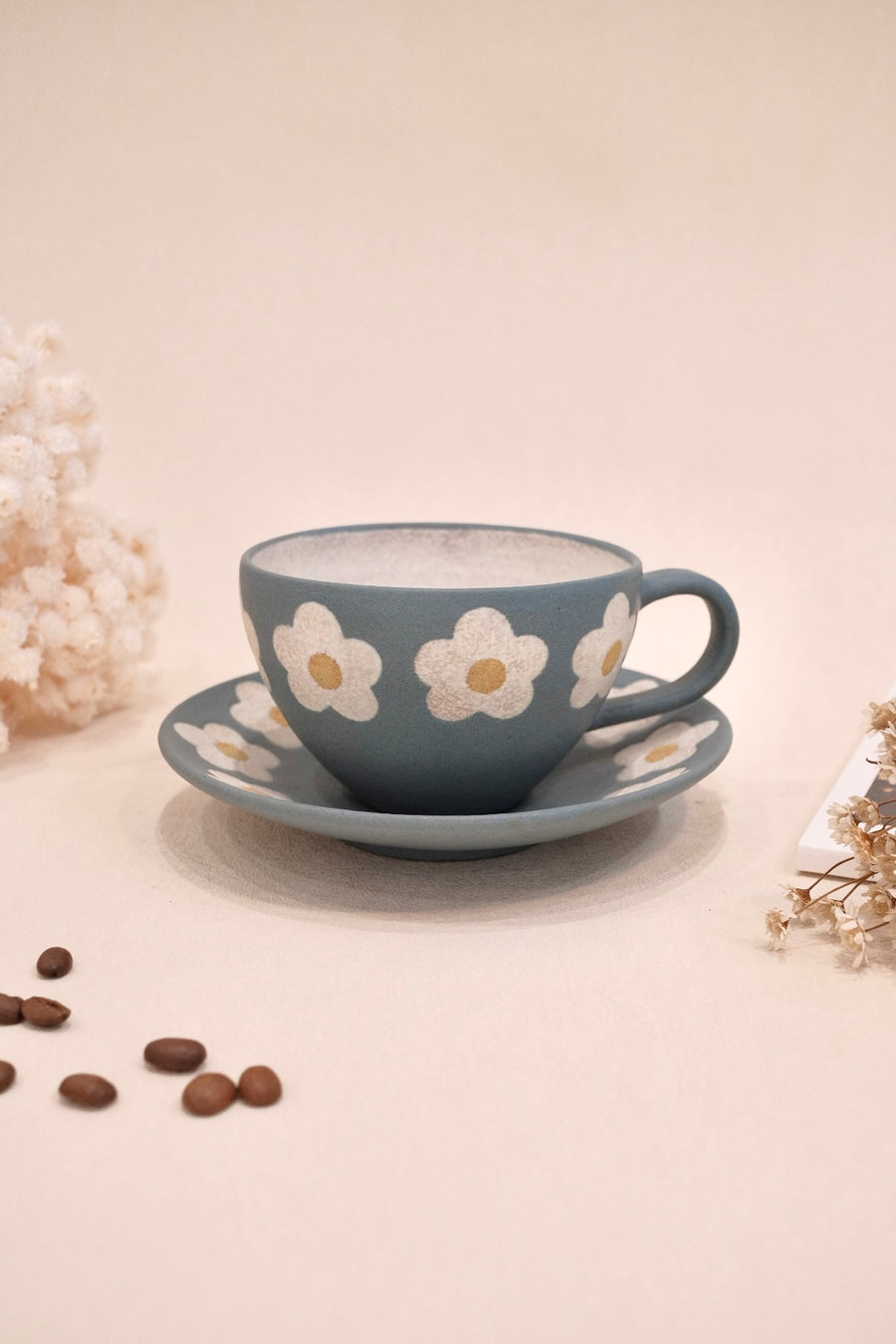 Kei Mitsumochi ミツ持啓 Flower Rim Lake Blue Round Plate-Small  KM42