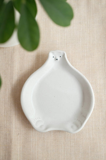 Mashiko Pottery Yoshizawa Polar Bear Mini Plate