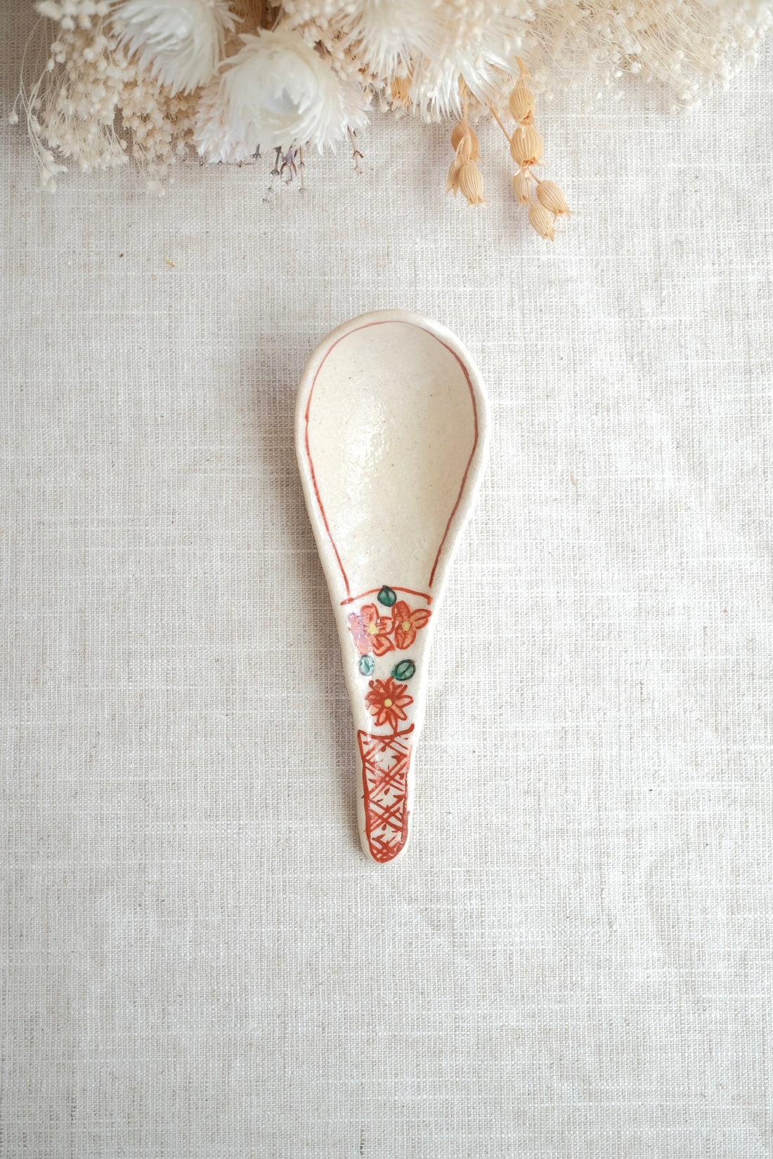 Seto Ware Flower Soup Spoon
