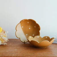 Chiho Yoshida 穗屋工房 Medium Yellow Flower Edge Deep Plate - CY32