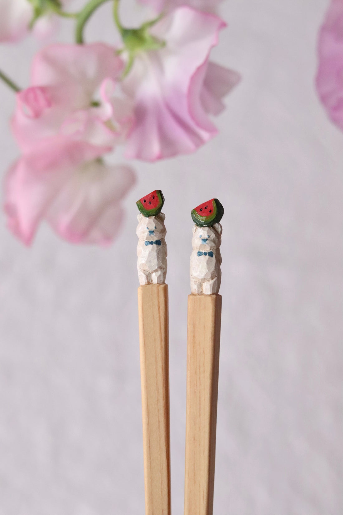 Ayataro Chopsticks - White Bear with Watermelon - aya05