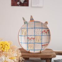 Cozy Nook - Checkered Pattern Round Plate- CN07 #1