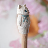 Ayataro Large Spoon - Cat with Blue Neckcloth - aya10