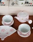 Arita Ware Sakura Teapot & Teacups Set Pink - Gift box