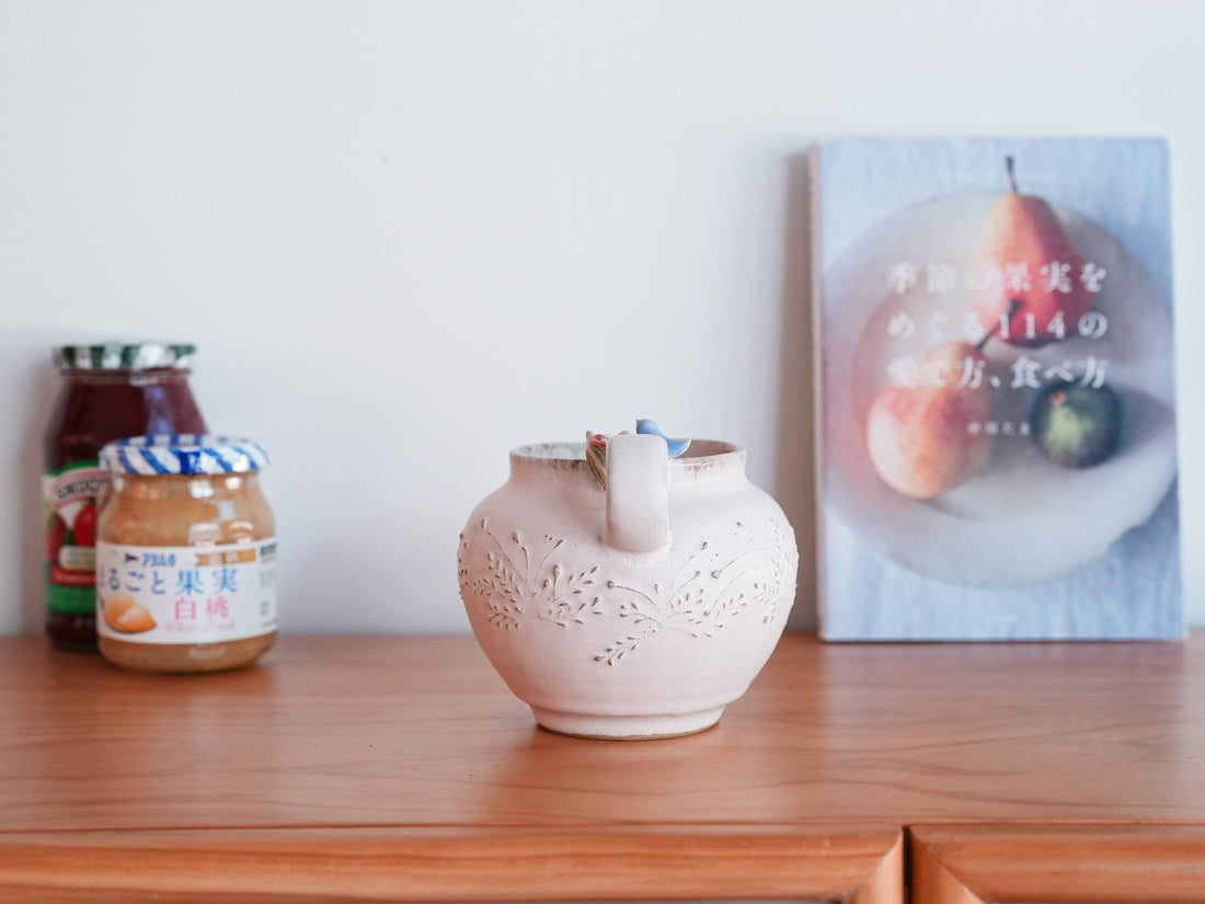 Satomi Motohashi 本橋里美 Bird and Flower Jug - Medium SM20
