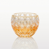 Kagami Crystal - Sake Glass, Edo Kiriko "Fuka (dazzling wind)"