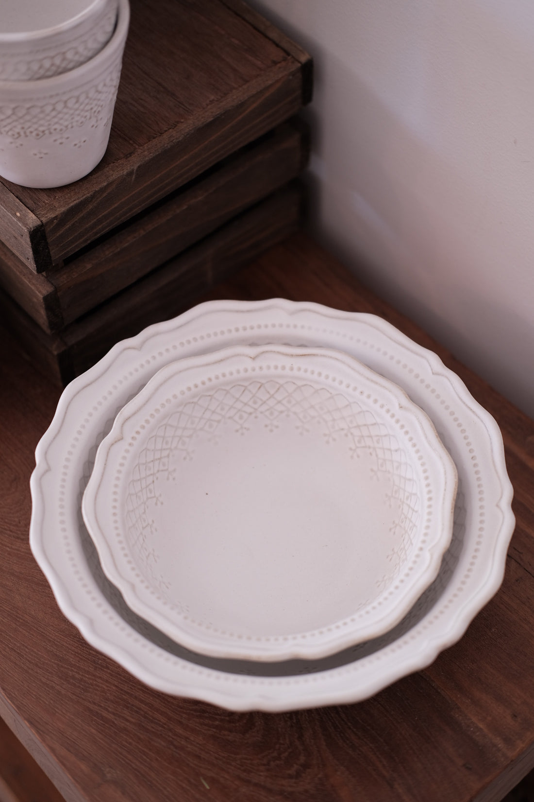 Mishiko Ware White Lace Collection