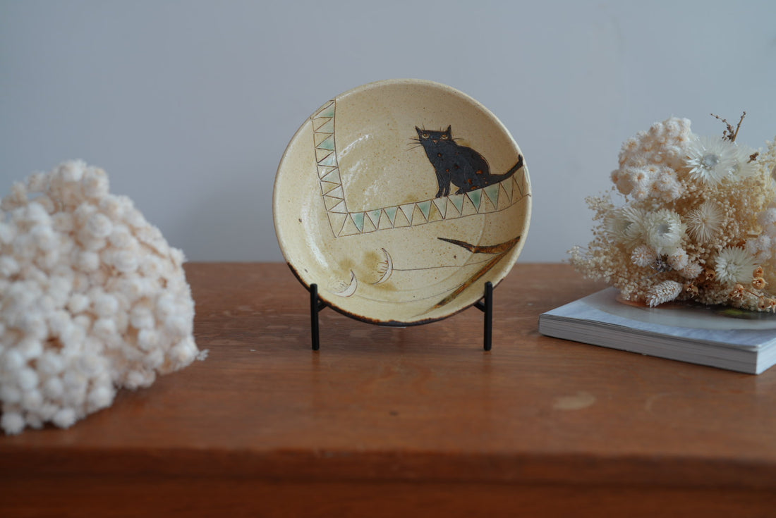 Shoko Hirano 平野照子 Cat Large Bowl SR14 #2