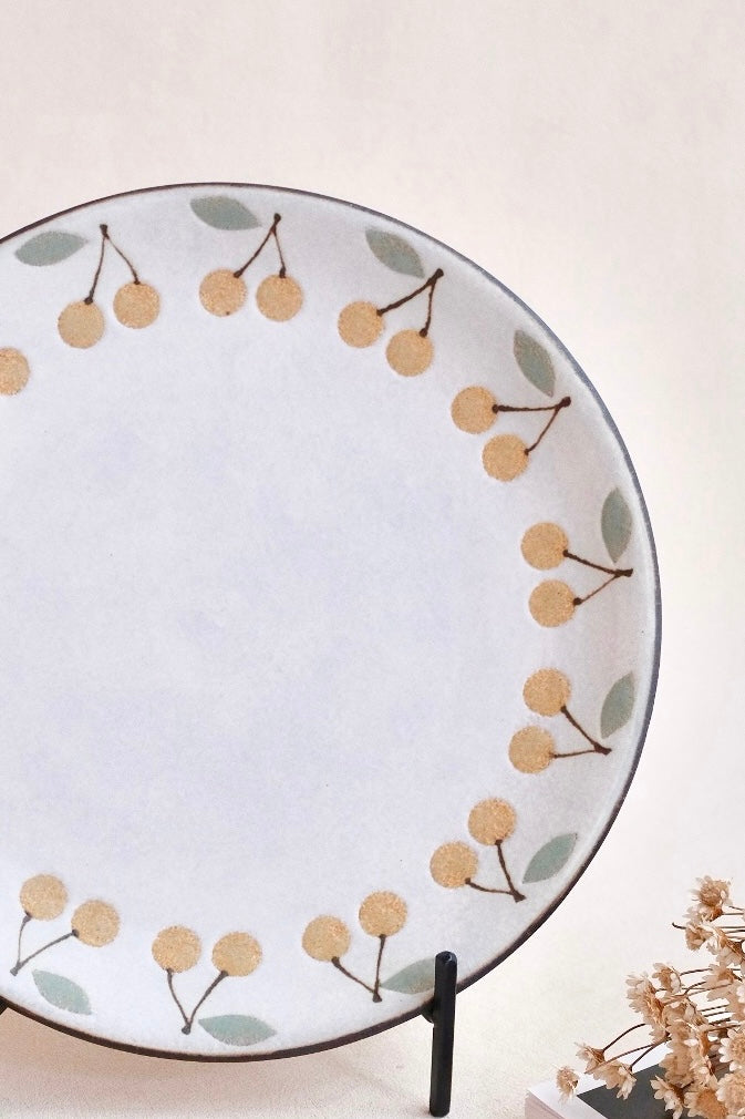 Kei Mitsumochi ミツ持啓 Large Plate - Yellow Cherry KM11