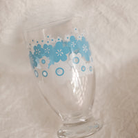 Aderia Glass Pedestal Cups - Blue Flower