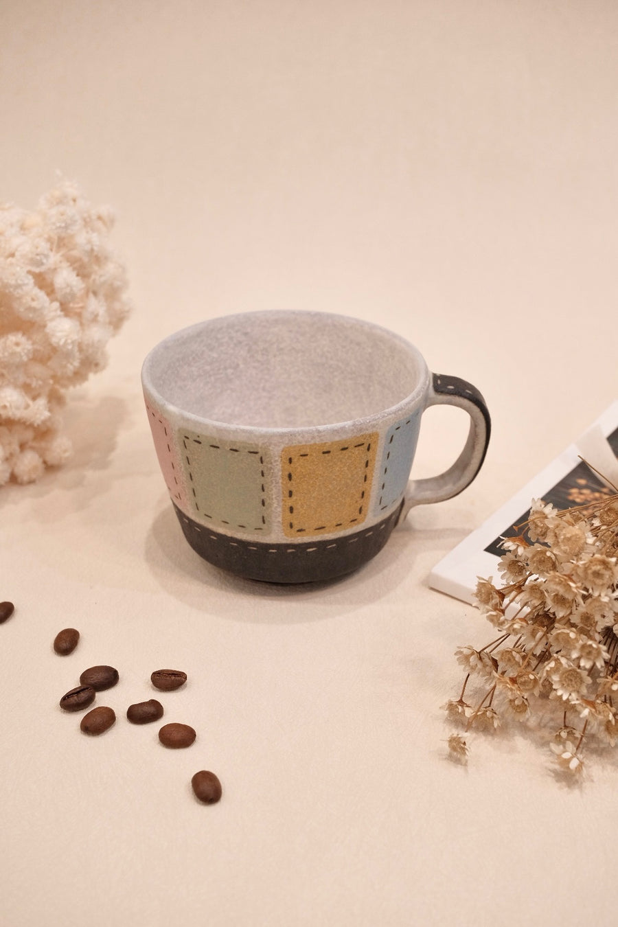 Kei Mitsumochi ミツ持啓 Colorful Square Pattern Mug KM52