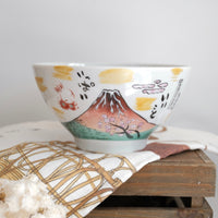 夕立窯 Fully Handmade Ramen Bowl - Mt. Fuji & Great Wave off Kanagawa