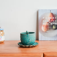 Satomi Motohashi 本橋里美 Bird Mug and Saucer - Blue SM15