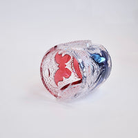 Edo Kiriko Whisky Glass Rock Glass "Butterfly" Purple/Red by Junichi Nabetani, Master of traditional crafts