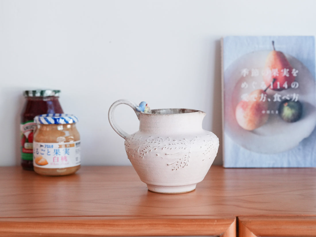Satomi Motohashi 本橋里美 Bird and Flower Jug - Medium SM20