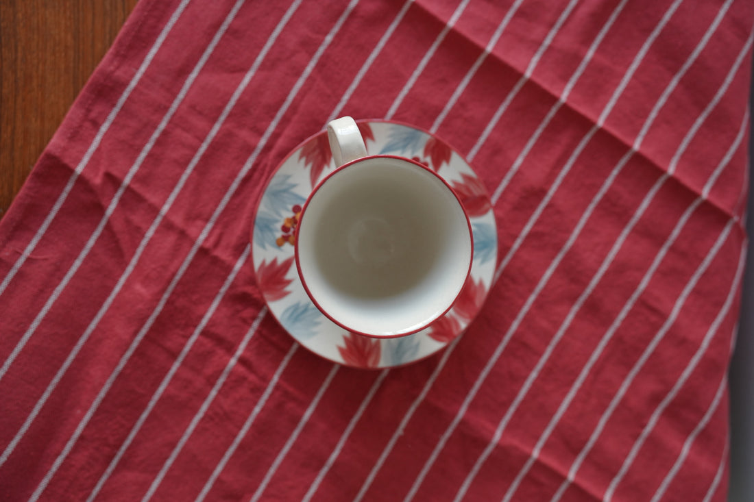 SiShuang Red Grape Coffee Cup w Saucer Set