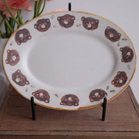 Kato Mikiko 加藤美纪子 Oval Cake Plate - MK02