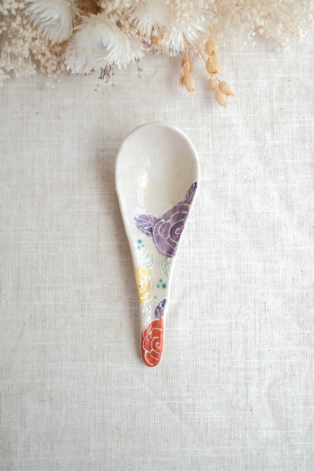 Seto Ware Flower Soup Spoon