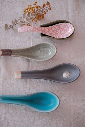 Japan Made Ceramic Spoon and Spoon Rest