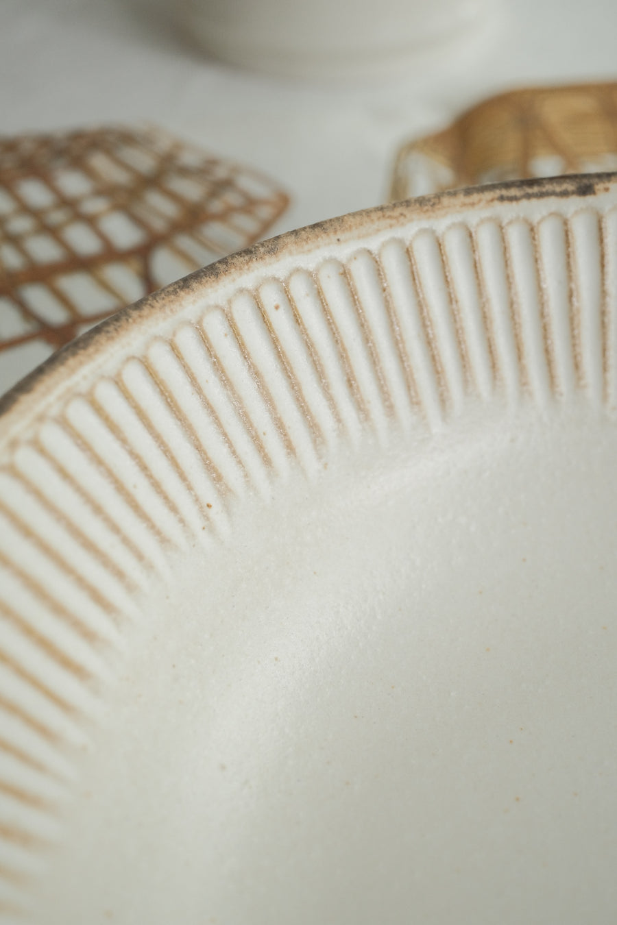 Mashiko Pottery Lined Deep Plate