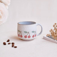 Kei Mitsumochi ミツ持啓 Cherry Mug with Saucer - Red  KM13