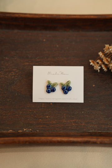 Michi Ito 伊藤三智- Earrings - Blueberry M30