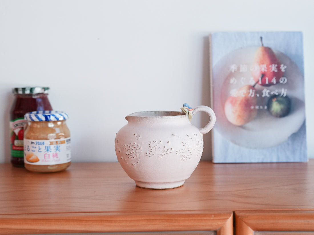 Satomi Motohashi 本橋里美 Bird and Flower Jug - Medium SM20