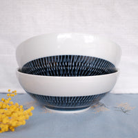 Minoware Ramen Bowl Blue & Brown