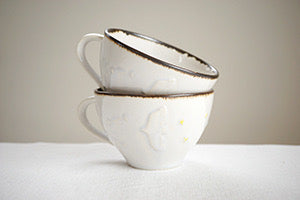 Mashiko Pottery Yoshizawa Bird and Star Sign Mug