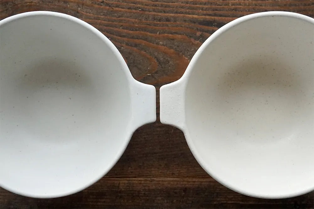 Mashiko Pottery Yoshizawa White Double Ears Soup Bowl