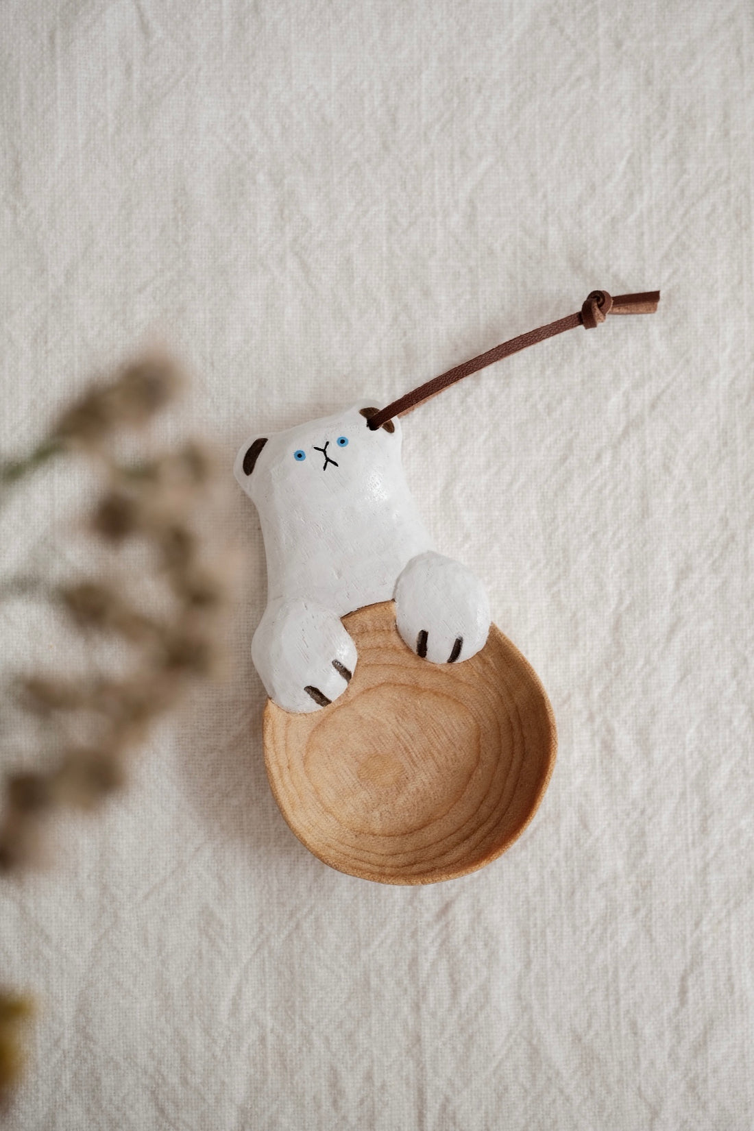 Kumiko Nakamura 星屑制作所 Wood Coffee Spoon - White Bear H12