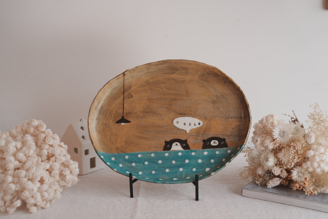 Fumiko Tsuchihashi 土橋文子 - Large Oval Plate FT12 #8