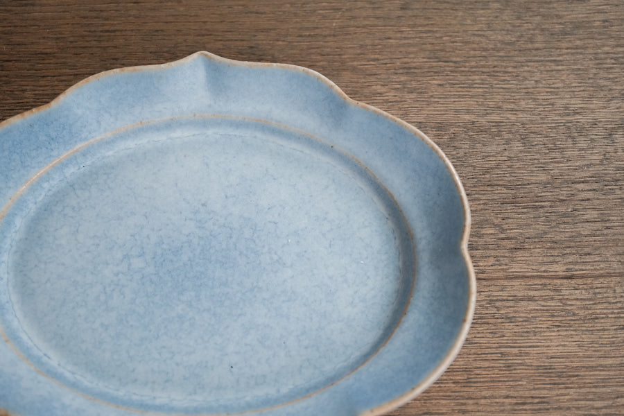 Norio Nakabayashi 中林範夫 Small Oval Plate - Blue NN07