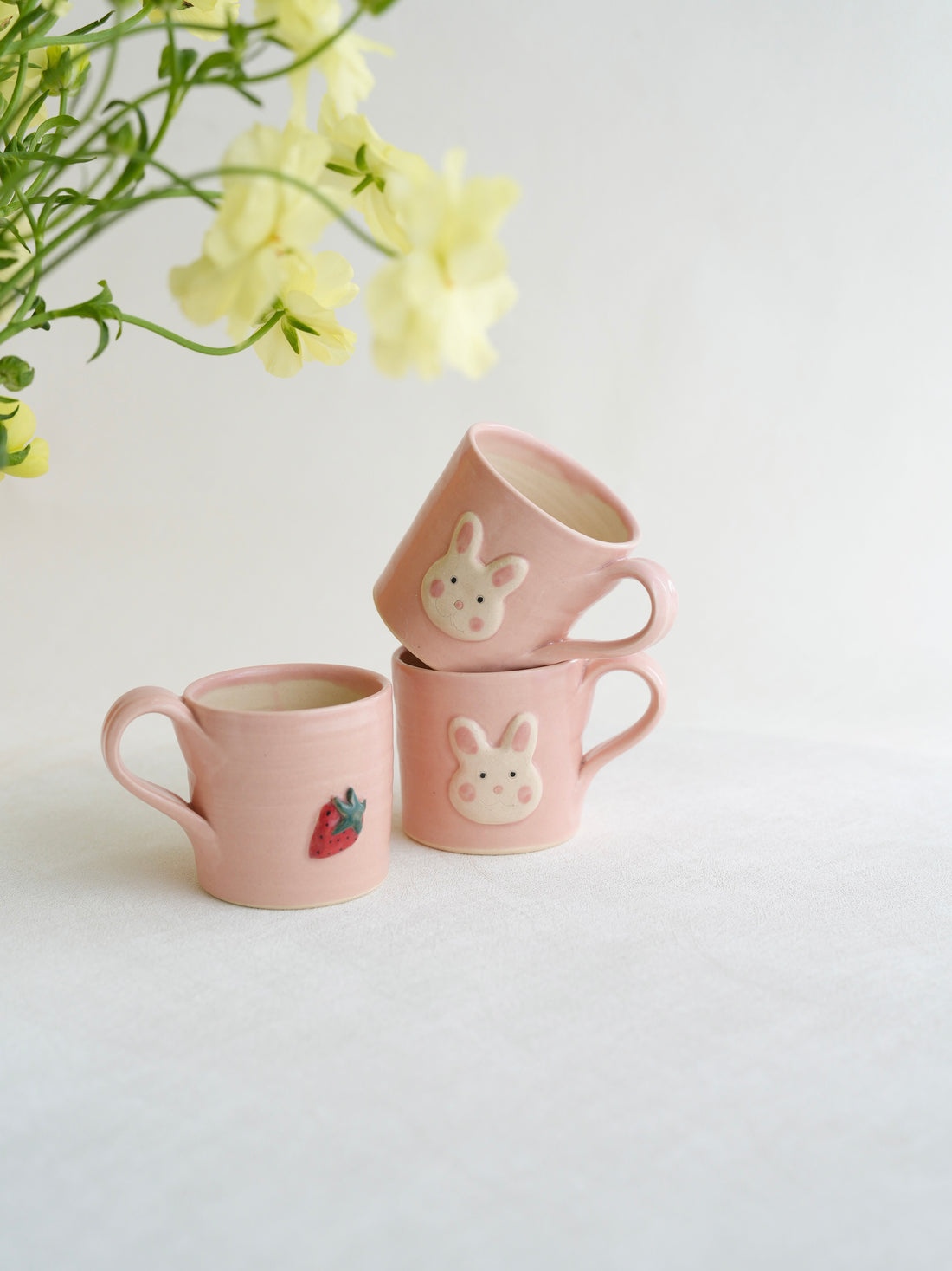 Fumiko Kondo 近藤布美子 - Pink Rabbit Small Mug FK25