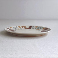 Buncho Pottery 7寸/Plate of squirrels and tulips