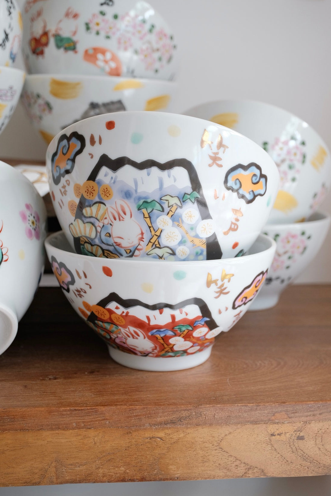 夕立窯 Fully Handmade Ramen Bowl - Mt. Fuji Blue