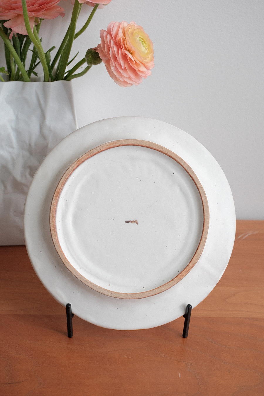 Kato Mikiko 加藤美纪子 Rimmed Cake Plate White Slip - MK37