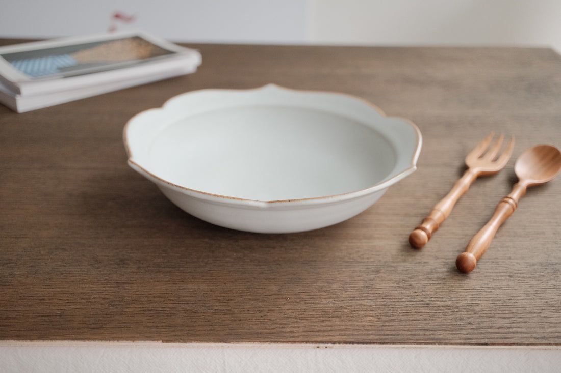 Norio Nakabayashi 中林範夫 Floral Shaped Deep Plate - Blue NN04