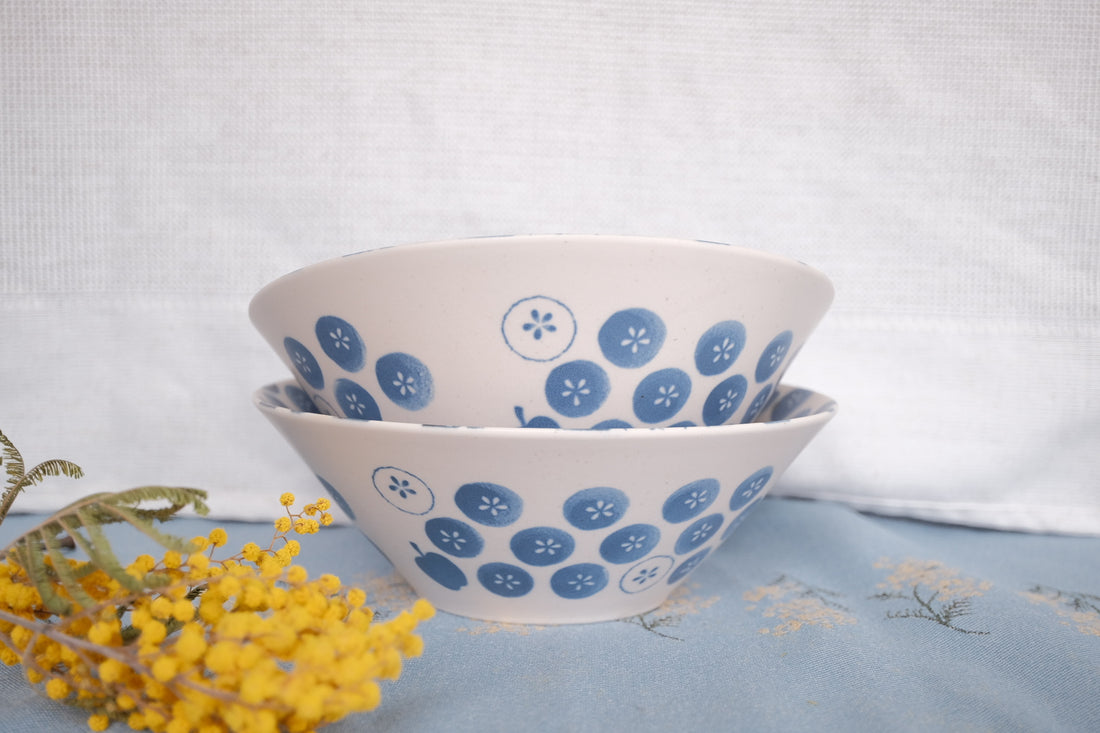 Minoware Ramen Bowl Flowers & Peanuts