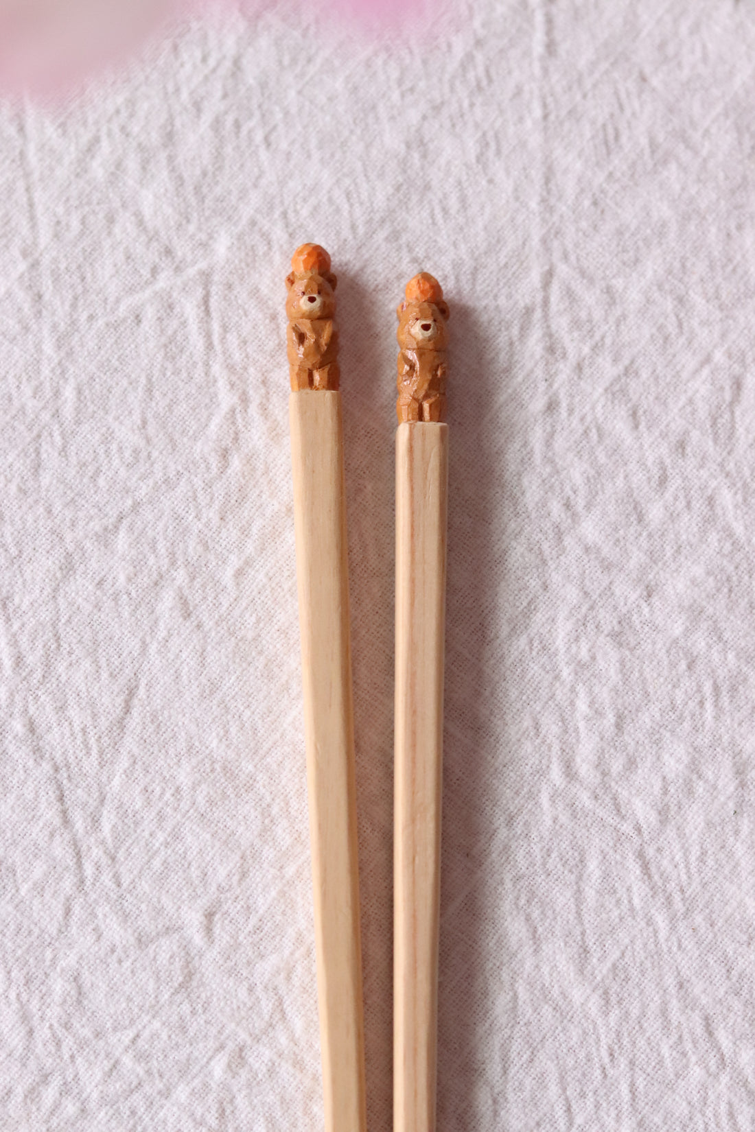 Ayataro Chopsticks - Brown Bear with Orange - aya05