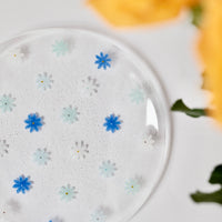 Fuji Glass Studio Flower Plate Blue 18cm