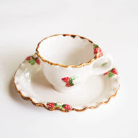 Aiko Miura 三浦愛子 Strawberry Mug with Saucer - White AM14