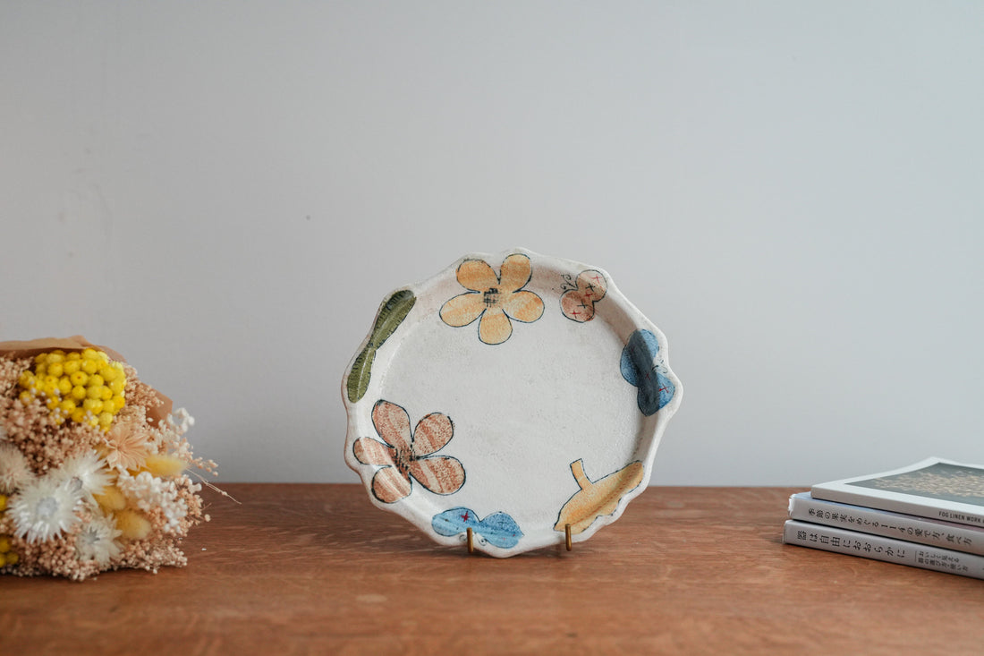 Hapun Pottery 拝志睦子 Flower Plate HP02